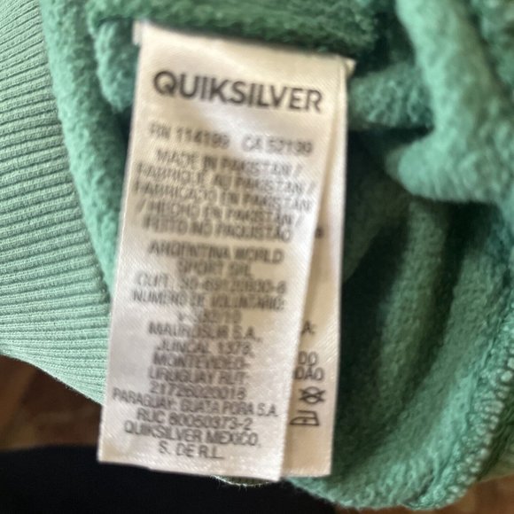 Quicksilver Boarding Company Unisex Teal Printed Hoodie Kids Sz Small - Picture 6 of 7